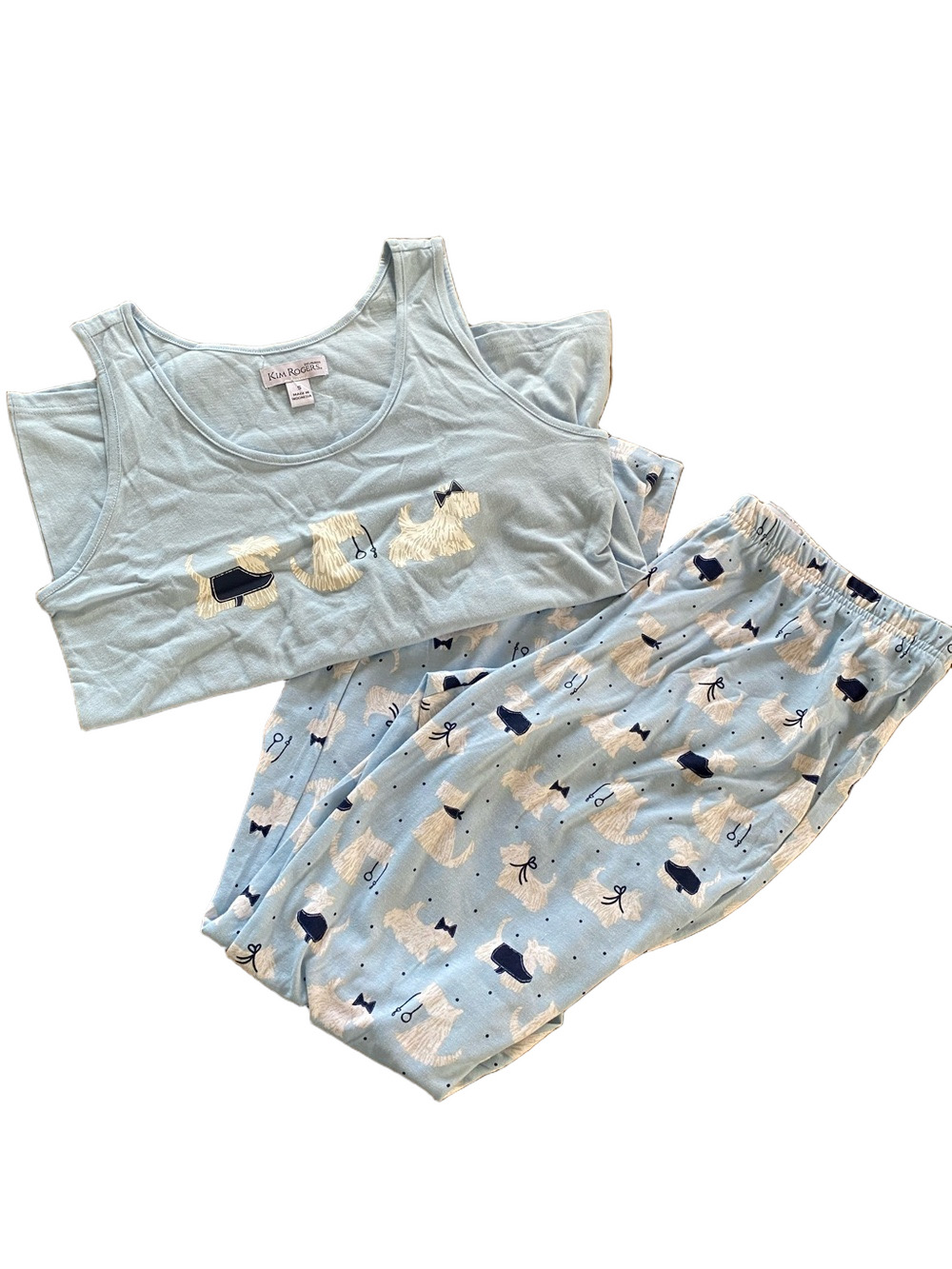 Kim Rogers Light Blue Scottie Tank & Dog-Print Pajama Set